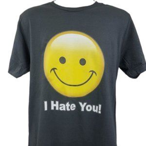 4 I Hate You! Emoji Unisex Graphic Short Sleeve Shirt Funny Crude Hilarious